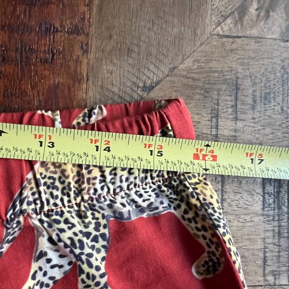 Katie Kime Sz S Cheetah‎ Pajama Pants Red Jungle Animal Cotton Blend - Picture 8 of 9